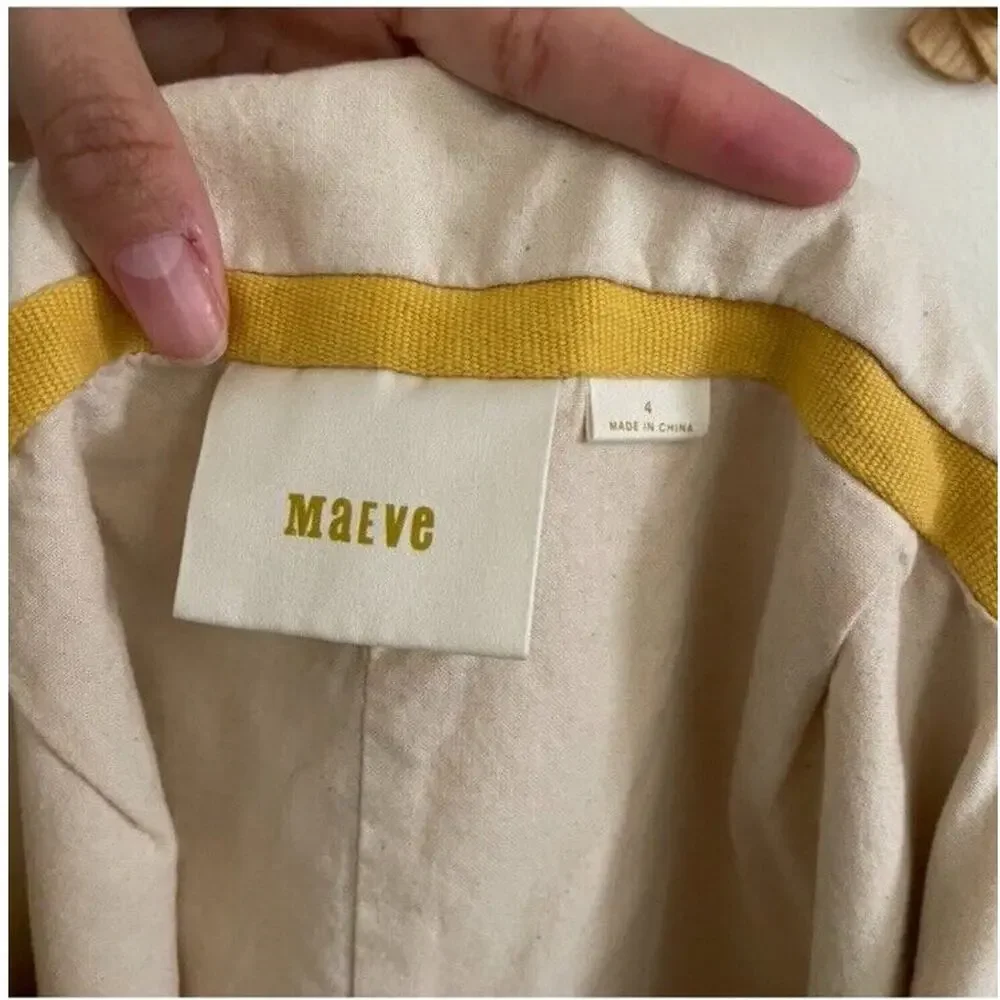 Anthropologie Skirt Women's 4 Maeve Pencil Corduroy Yellow 100% Cotton - Picture 2 of 6